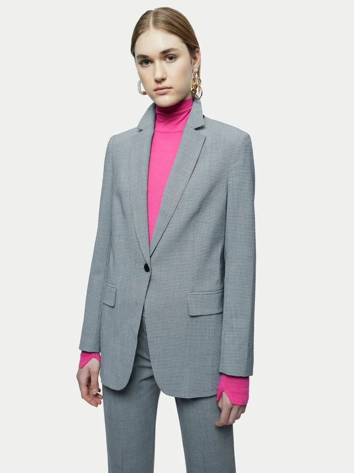 Jigsaw Jackets Women Knox Puppytooth Blazer Blue