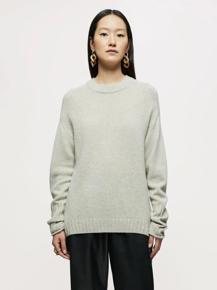 Jigsaw Knitwear and Cashmere Women Cashmere Boyfriend Jumper Cream