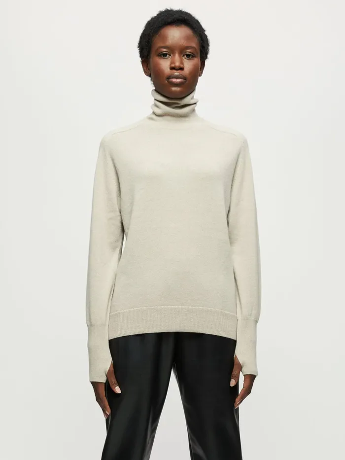 Jigsaw Knitwear and Cashmere Women Cashmere Forever Polo Jumper Cream