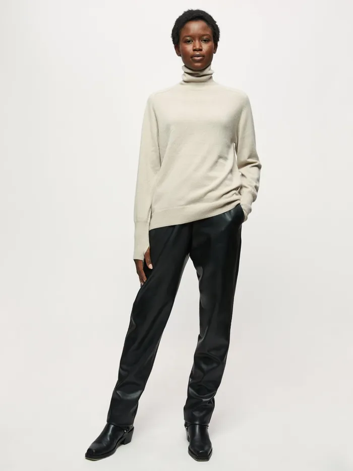 Jigsaw Knitwear and Cashmere Women Cashmere Forever Polo Jumper Cream