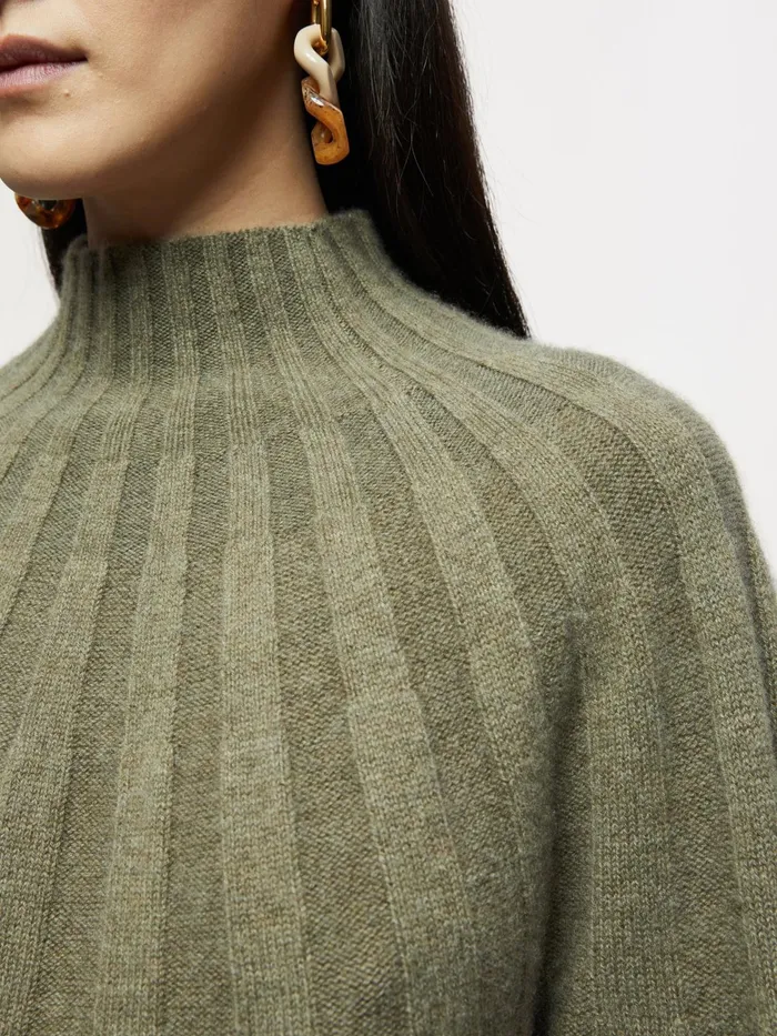 Jigsaw Knitwear and Cashmere Women Cashmere Sunray Rib Jumper Green