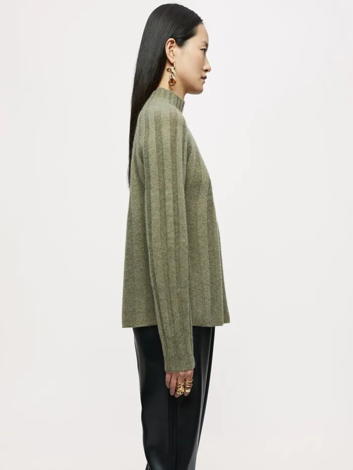 Jigsaw Knitwear and Cashmere Women Cashmere Sunray Rib Jumper Green