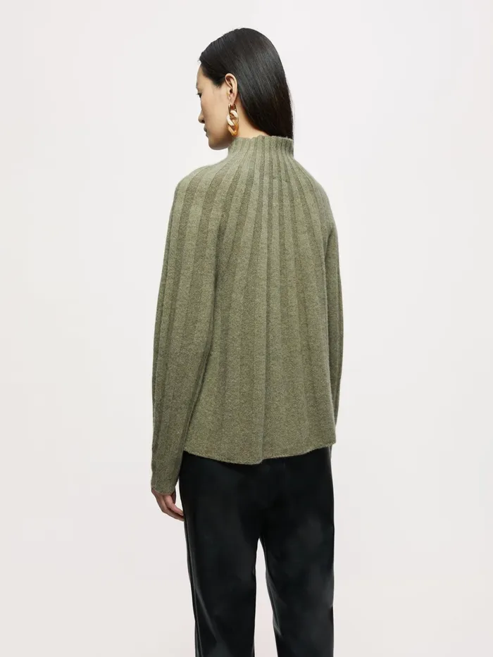 Jigsaw Knitwear and Cashmere Women Cashmere Sunray Rib Jumper Green