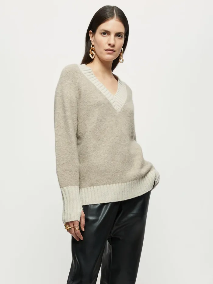 Jigsaw Knitwear and Cashmere Women Knitted Boucle Jumper Cream