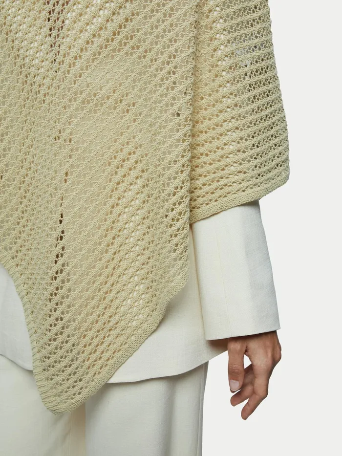 Jigsaw Knitwear and Cashmere Women Linen Lace Knitted Poncho Green