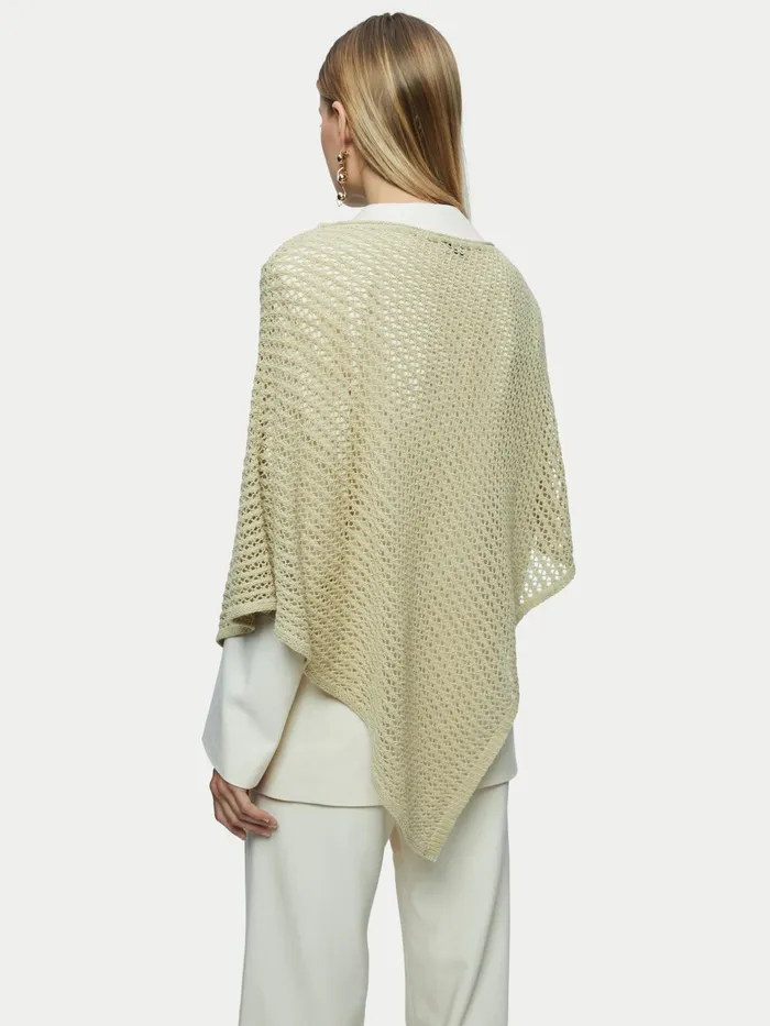 Jigsaw Knitwear and Cashmere Women Linen Lace Knitted Poncho Green