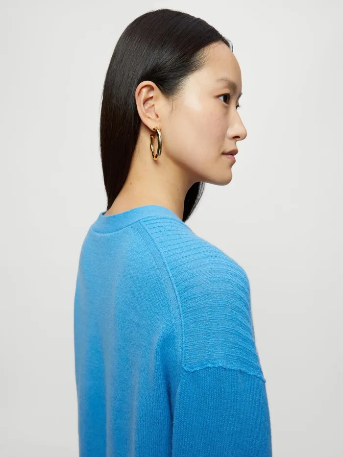 Jigsaw Knitwear and Cashmere Women Merino Cashmere Rib Cardigan Blue