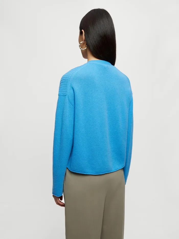 Jigsaw Knitwear and Cashmere Women Merino Cashmere Rib Cardigan Blue