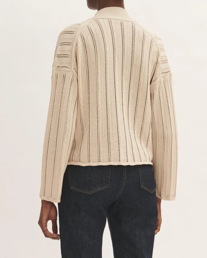 Jigsaw Knitwear and Cashmere Women Textured Lace Kimono Cardigan White