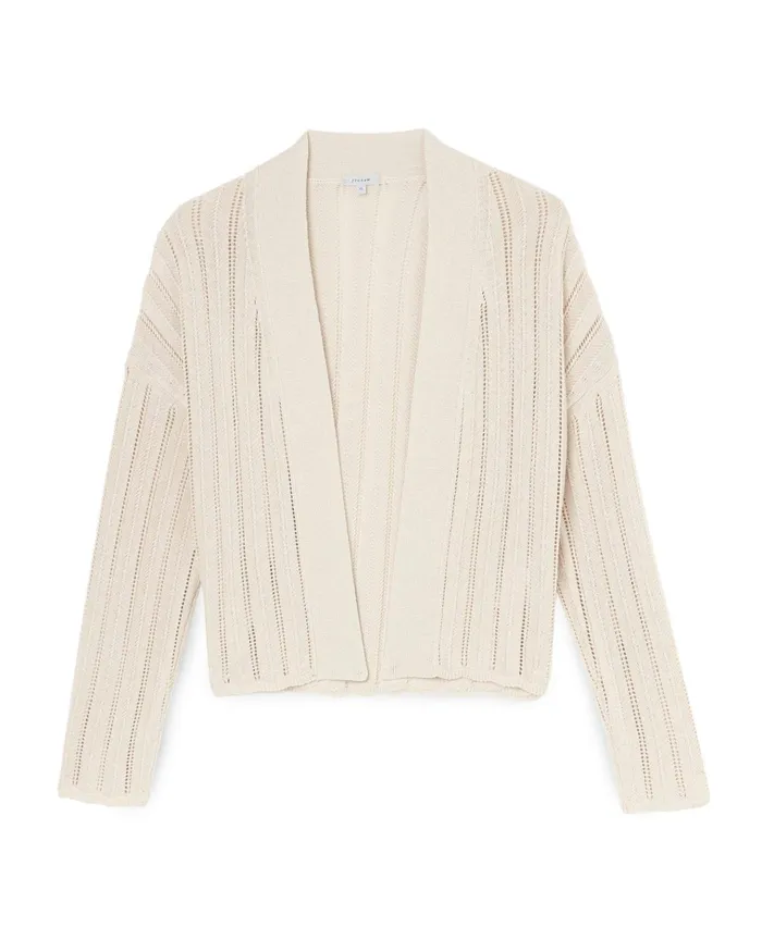 Jigsaw Knitwear and Cashmere Women Textured Lace Kimono Cardigan White