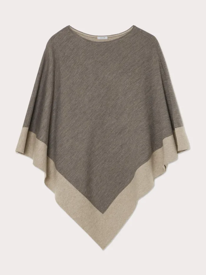 Jigsaw Knitwear and Cashmere Women Wool Blend Border Poncho Brown
