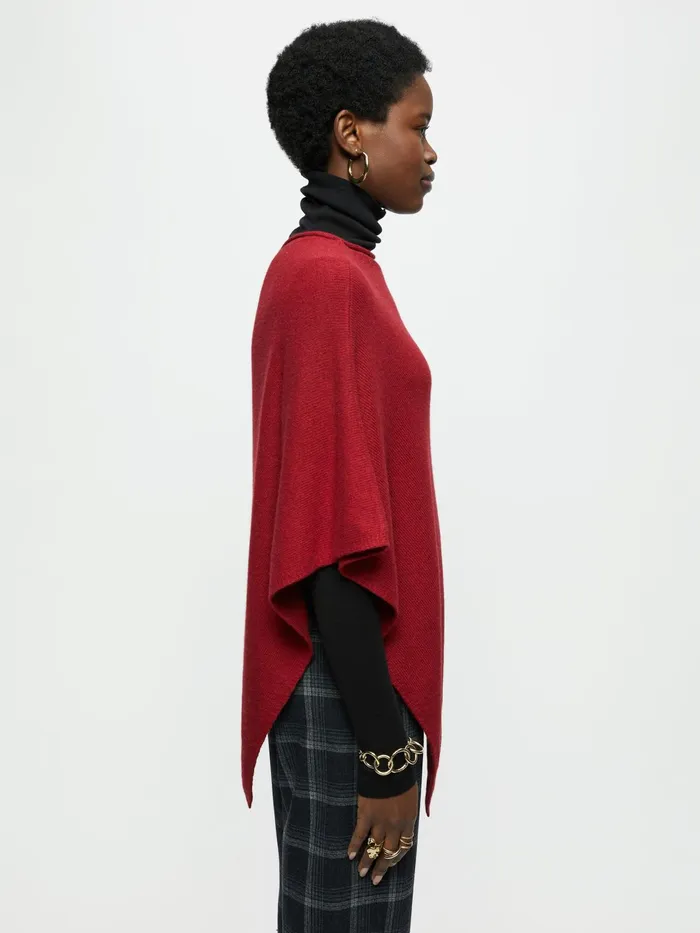 Jigsaw Ponchos and Scarves Women Open Poncho Wool Cashmere Red