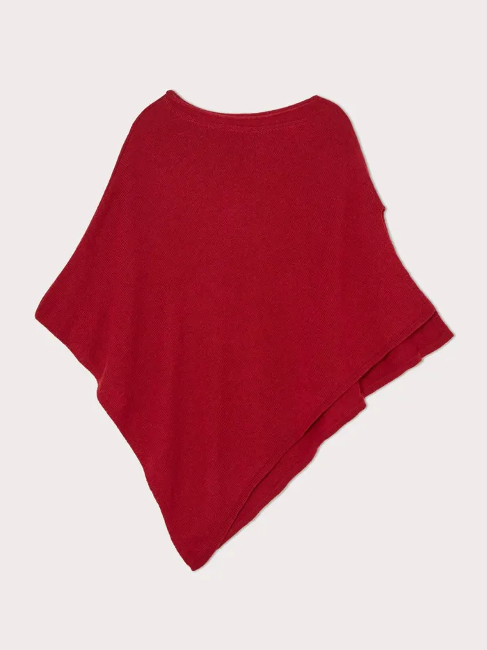 Jigsaw Ponchos and Scarves Women Open Poncho Wool Cashmere Red