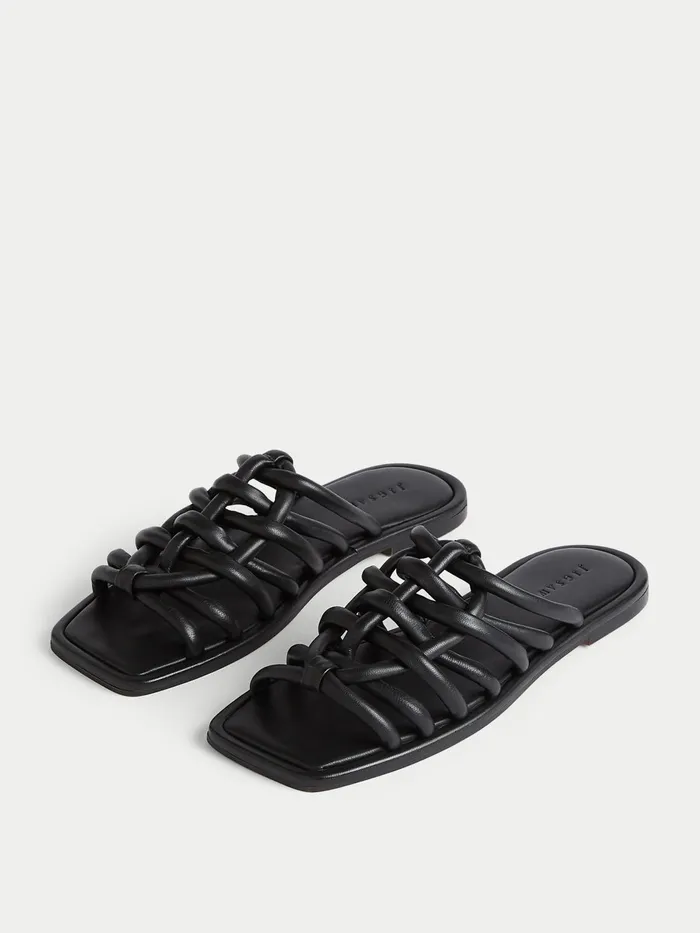 Jigsaw Shoes and Sandals Women Burgos Leather Rope Slider Black
