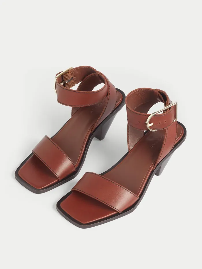 Jigsaw Shoes and Sandals Women Liska Leather Heeled Sandal Cream