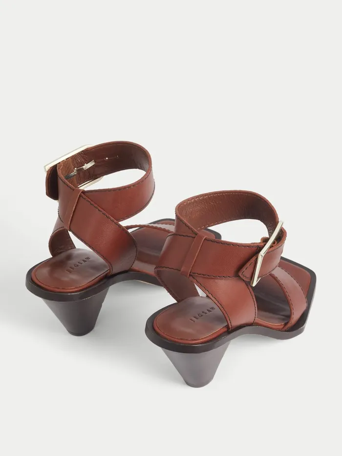 Jigsaw Shoes and Sandals Women Liska Leather Heeled Sandal Cream