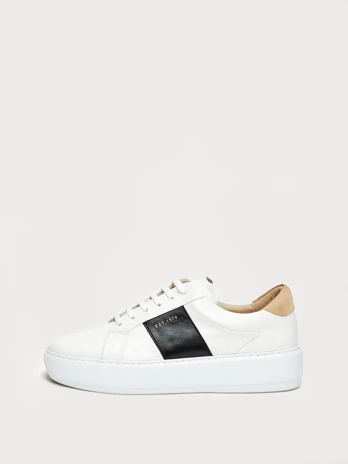 Jigsaw Shoes and Sandals Women Riva Leather Platform Trainer Black