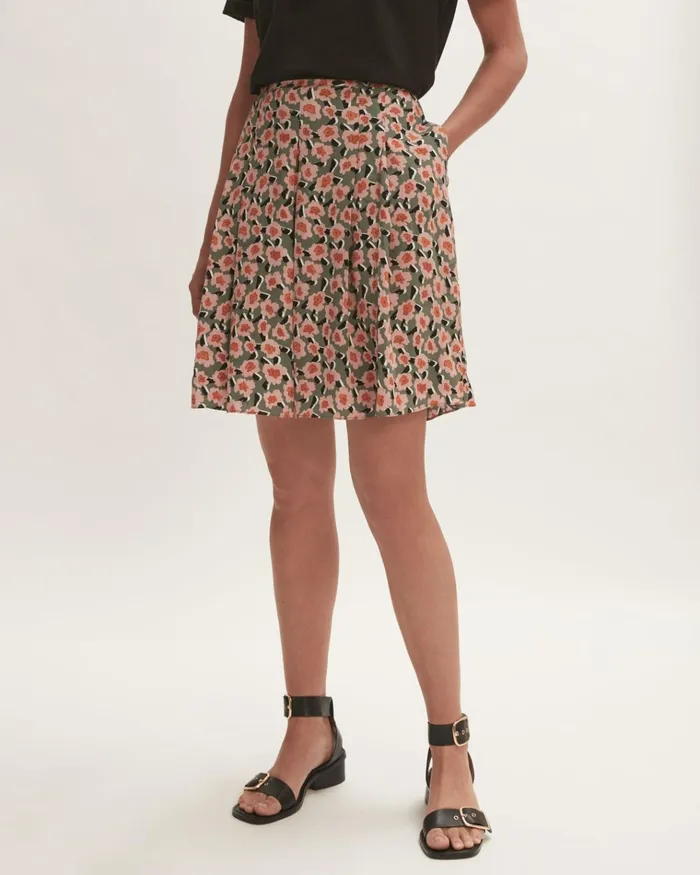 Jigsaw Skirts Women Camellia Pleated Mini Skirt Green