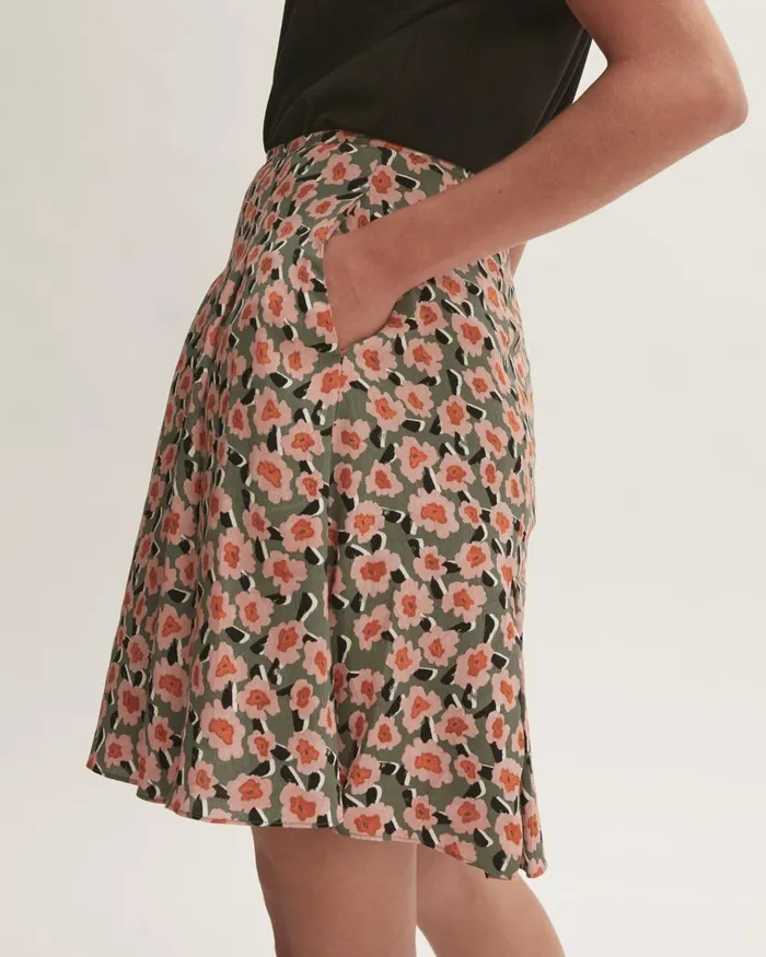 Jigsaw Skirts Women Camellia Pleated Mini Skirt Green