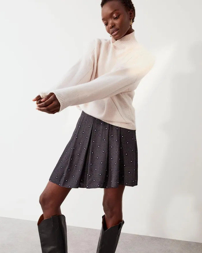 Jigsaw Skirts Women Diamond Geo Pleated Mini Skirt Blue