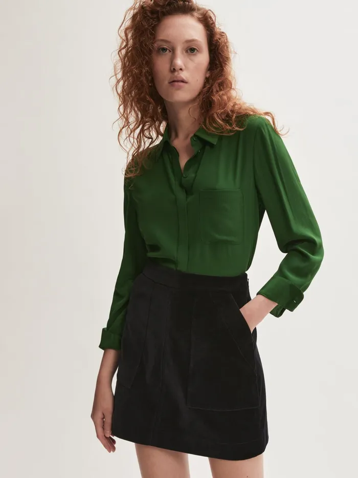 Jigsaw Skirts Women Velvet A Line Mini Skirt Blue