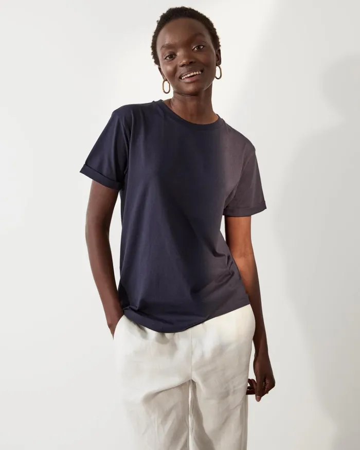 Jigsaw Tshirts Women Hove Cotton Boyfriend Tee Blue