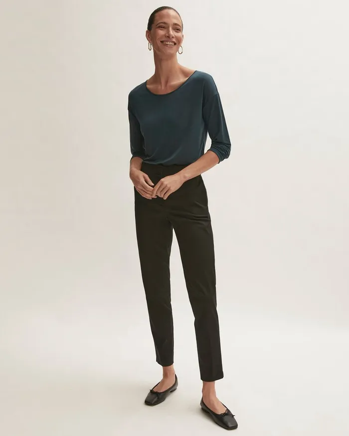 Jigsaw Tshirts Women Lyocell Long Sleeve Tee Blue