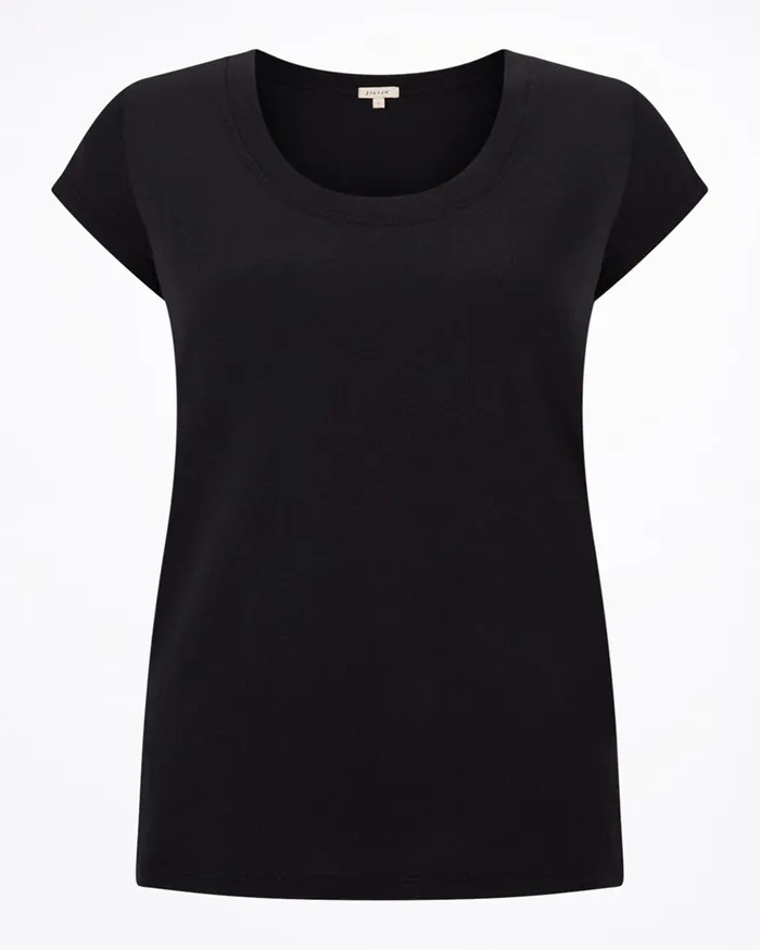 Jigsaw Tshirts Women Pima Cotton Short Sleeve TShirt Black