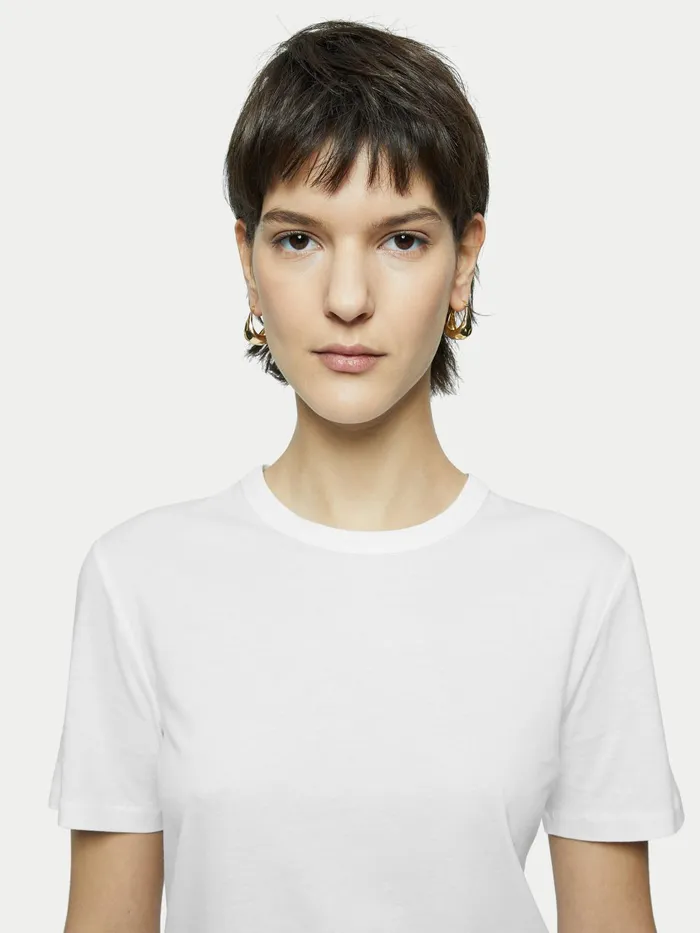 Jigsaw Tshirts Women Sueded Jersey Short Sleeve Tee White