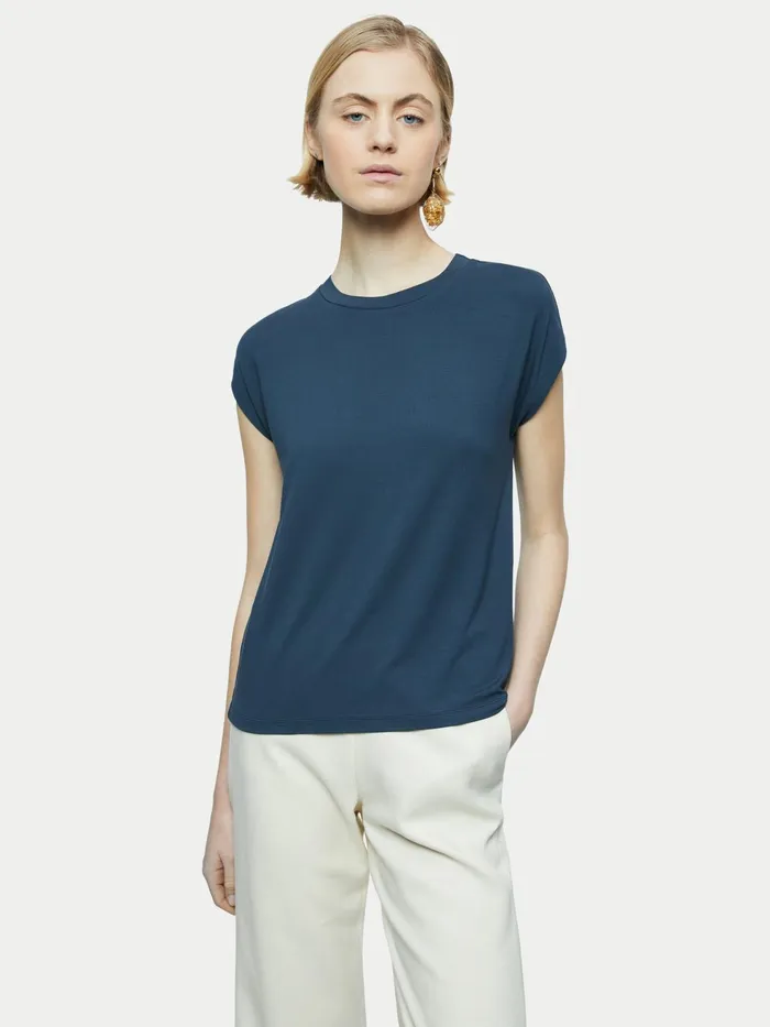 Jigsaw Tshirts Women Whitby Cap Sleeve Tee Grey