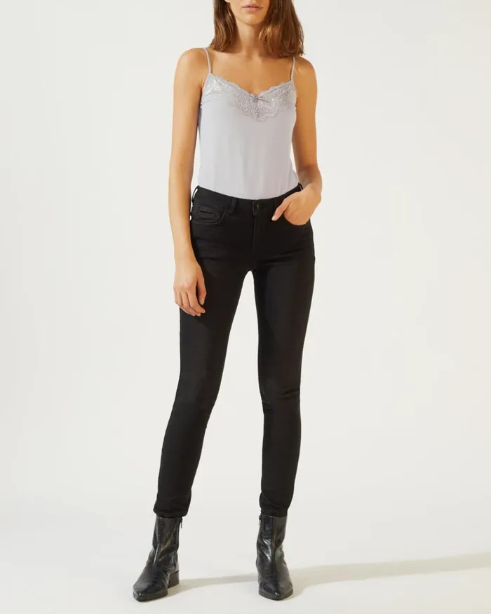 Jigsaw Tops Women Modal Lace Vest Grey