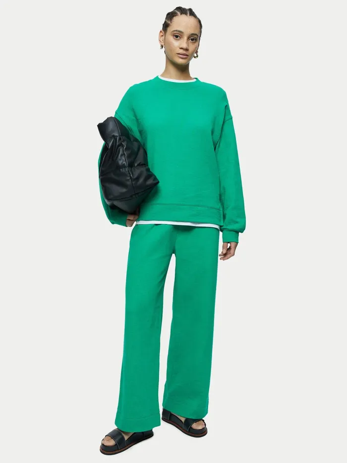 Jigsaw Tops Women Organic Cotton Sweatshirt Green