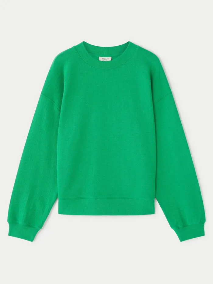 Jigsaw Tops Women Organic Cotton Sweatshirt Green