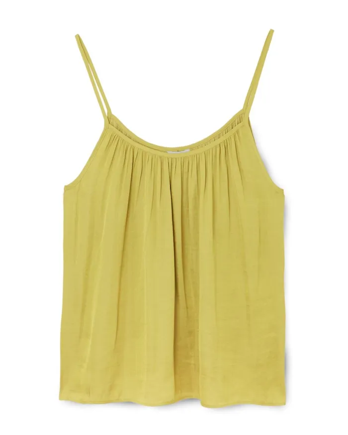 Jigsaw Tops Women Satin Gathered Cami Green