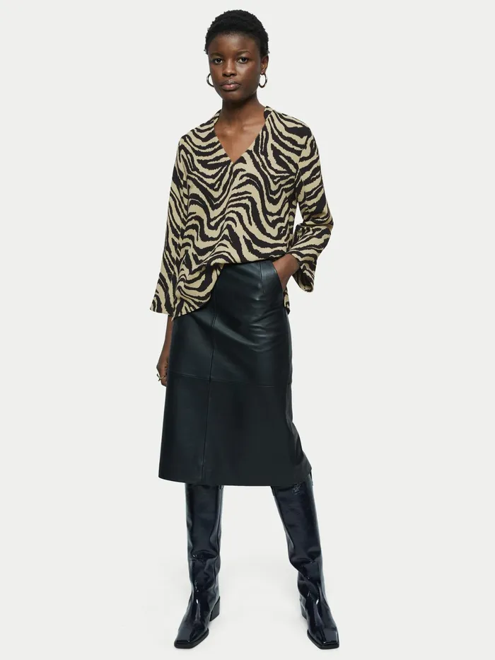 Jigsaw Tops Women Zebra Ikat Tunic Top Green