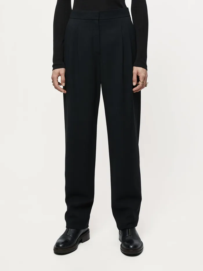 Jigsaw Trousers Women Chaplin Fluid Twill Trouser Black