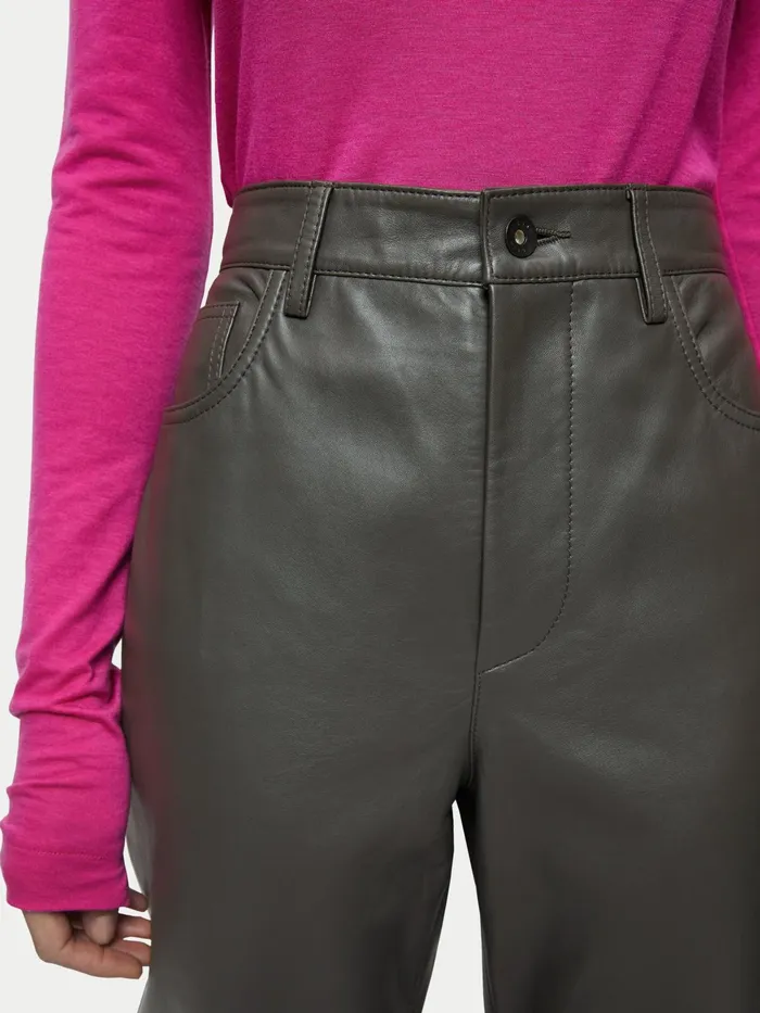 Jigsaw Trousers Women Delmont Leather Trouser Brown