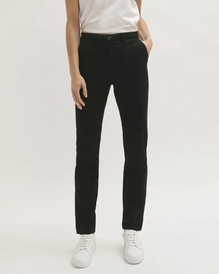Jigsaw Trousers Women Slim Leg Cotton Chino Trouser Black