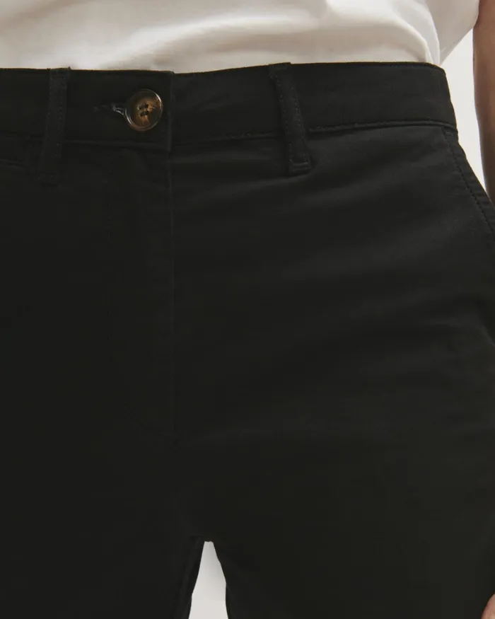 Jigsaw Trousers Women Slim Leg Cotton Chino Trouser Black