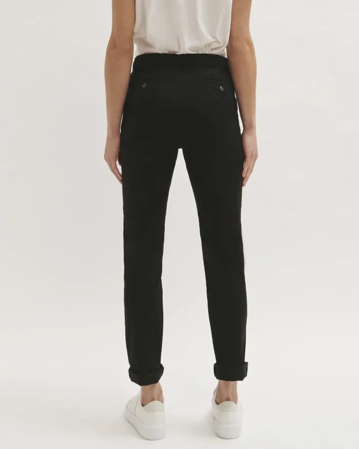 Jigsaw Trousers Women Slim Leg Cotton Chino Trouser Black