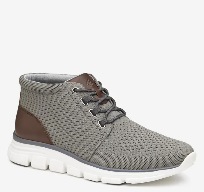 Johnston and Murphy Amherst Lug Knit Chukka Boot Gray Knit Men Boots