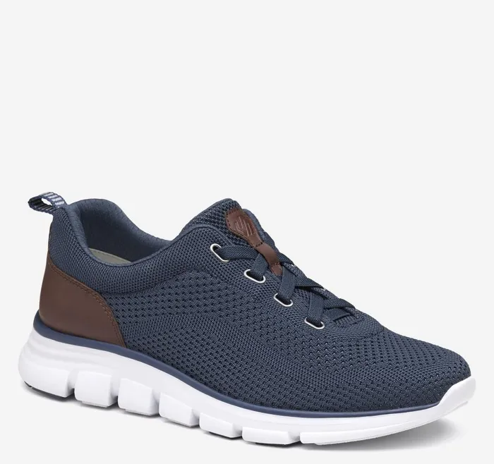 Johnston and Murphy Amherst Lug Knit UThroat Navy Knit Men LaceUps