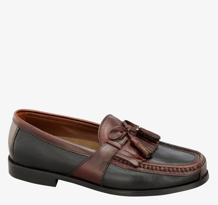 Johnston and Murphy Aragon II Kiltie Tassel Black Smoothantique Mahogany Waxed Men SlipOns Johnston and Murphy Aragon II Kiltie Tassel Black Smoothantique Mahogany Waxed Men SlipOns