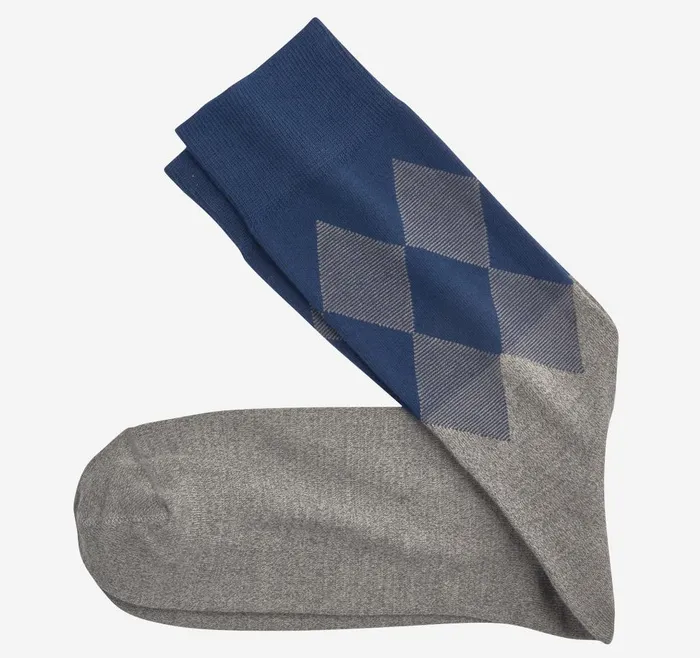 Johnston and Murphy Argyle Colorblock Socks Gray Men Socks