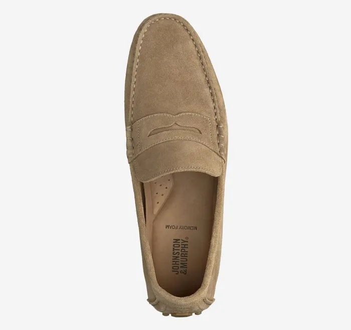 Johnston and Murphy Athens Penny Taupe Suede Men SlipOns Johnston and Murphy Athens Penny Taupe Suede Men SlipOns