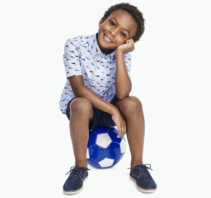Johnston and Murphy Boys ShortSleeve Printed Shirt Shark Boys Shirts Johnston and Murphy Boys ShortSleeve Printed Shirt Shark Boys Shirts