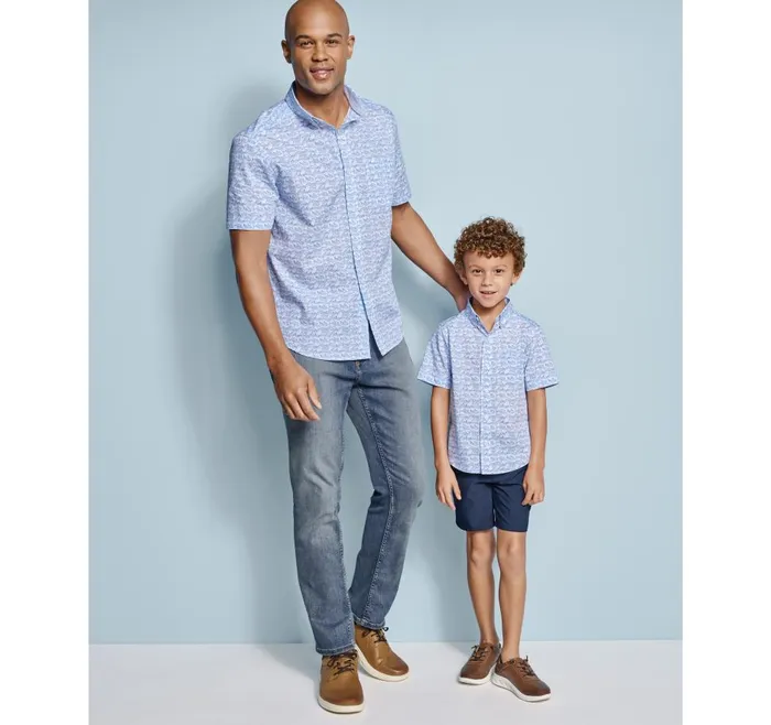 Johnston and Murphy Boys ShortSleeve Printed Shirt Whiteblue Shadow Shark Boys Shirts Johnston and Murphy Boys ShortSleeve Printed Shirt Whiteblue Shadow Shark Boys Shirts