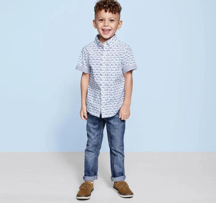 Johnston and Murphy Boys ShortSleeve Printed Shirt White Shark Boys Shirts Johnston and Murphy Boys ShortSleeve Printed Shirt White Shark Boys Shirts