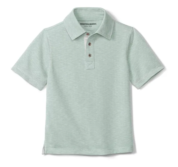 Johnston and Murphy Boys Vintage Slub Polo Mint Boys Shirts