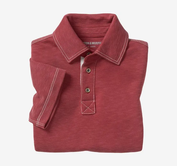 Johnston and Murphy Boys Vintage Slub Polo Red Boys Shirts